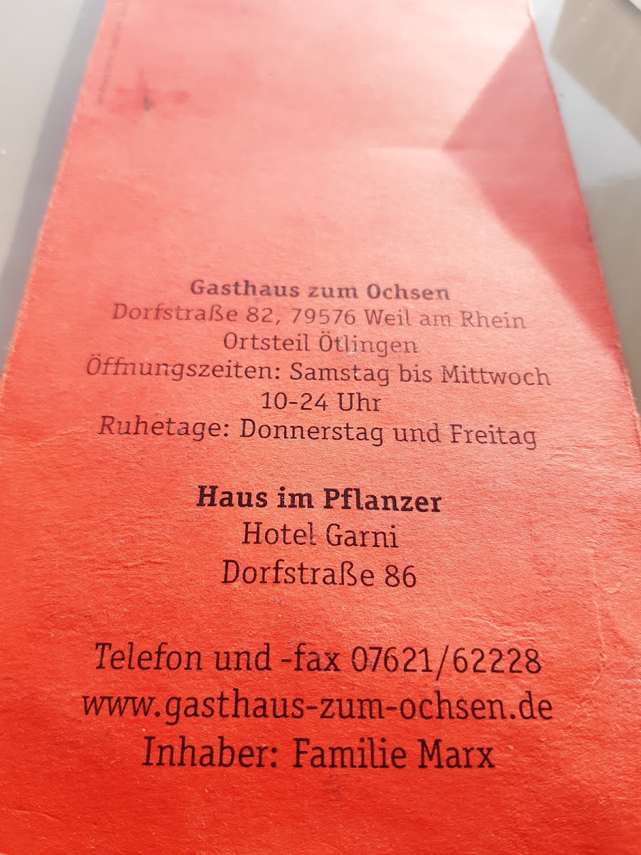 Menu Gasthaus Zum Ochsen-3