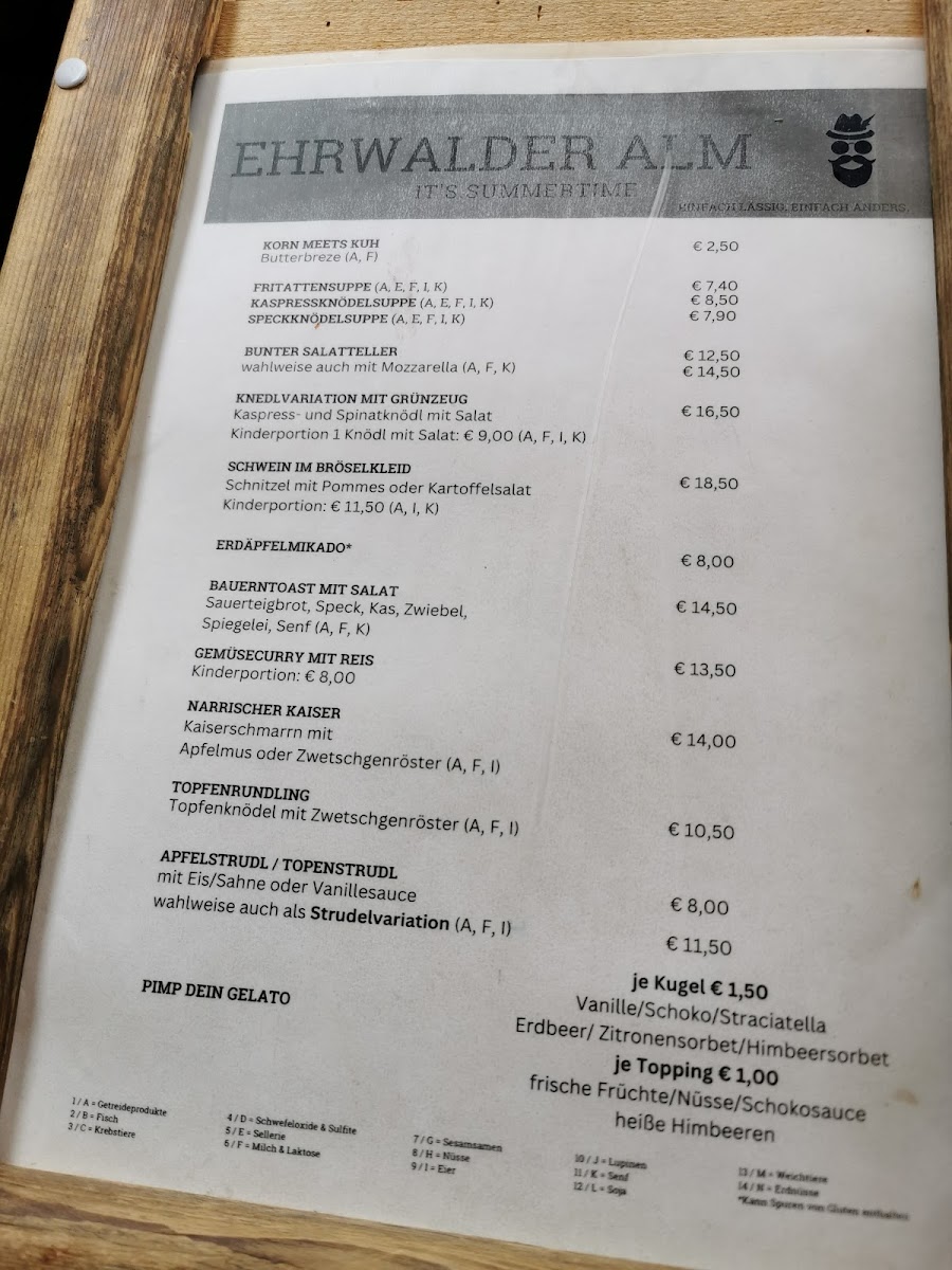 Menu Gasthof Ehrwalder Alm-10