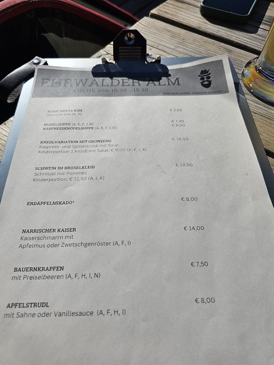 Menu Gasthof Ehrwalder Alm-7