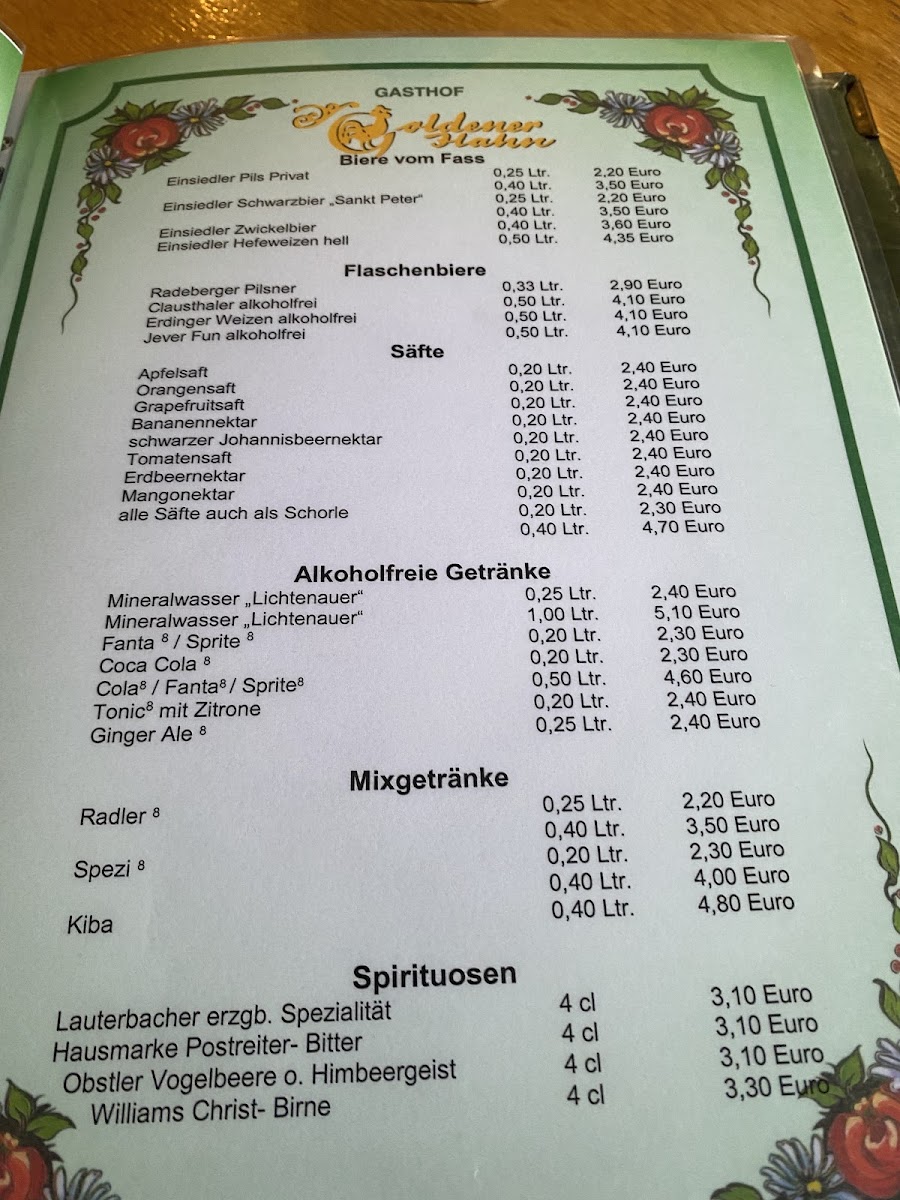 Menu Gasthof Goldener Hahn-2