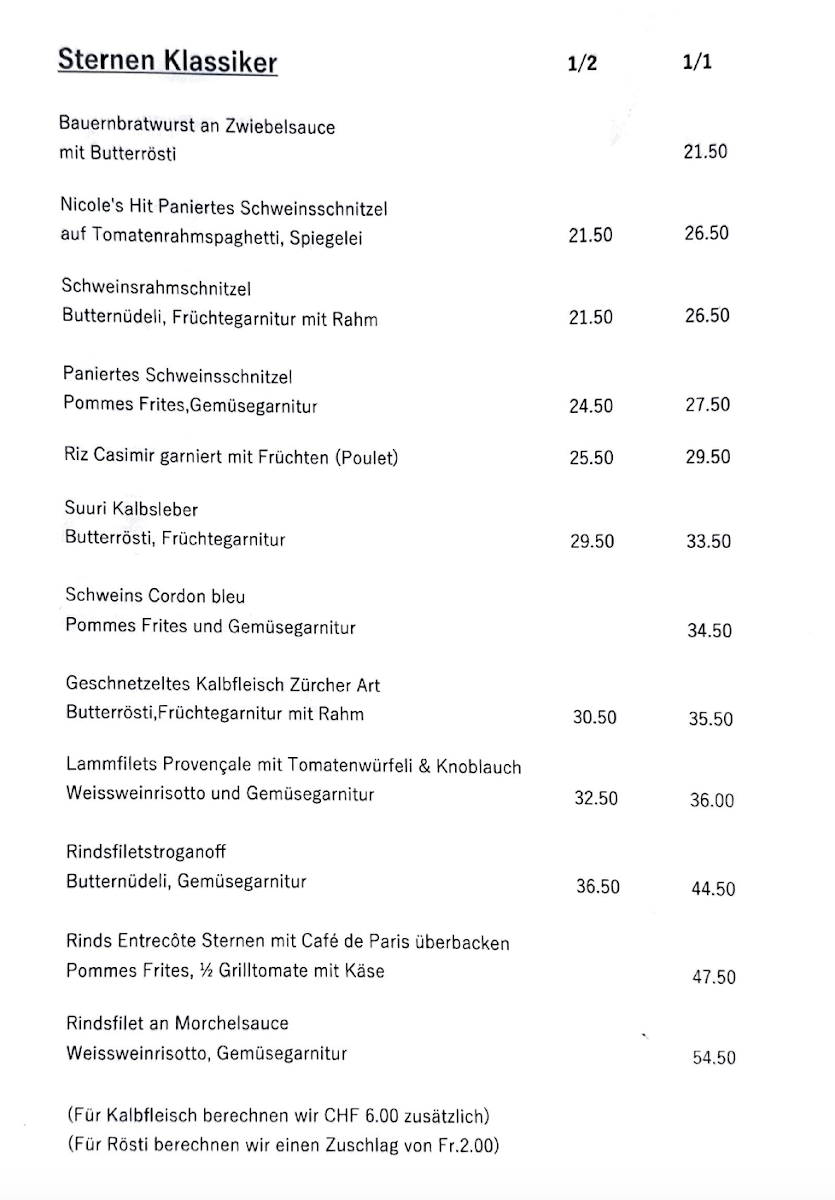 Menu Gasthof Sternen-1