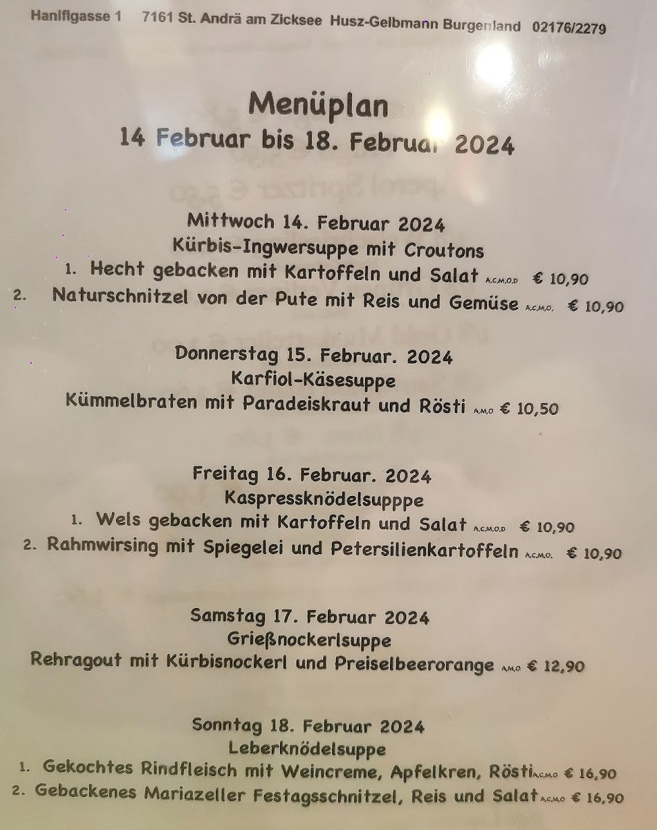 Menu Gasthof Zur Linde-1