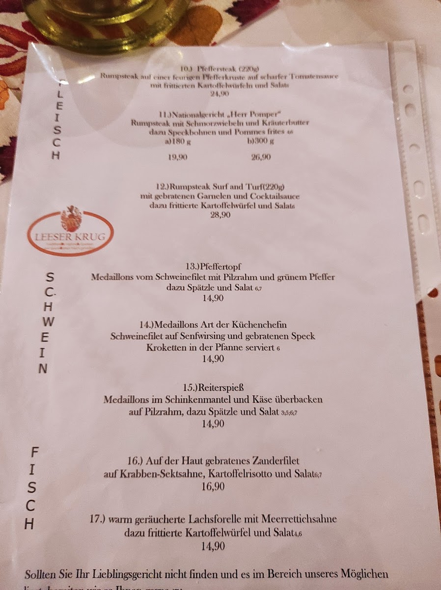 Menu Gaststätte Leeser Krug-1