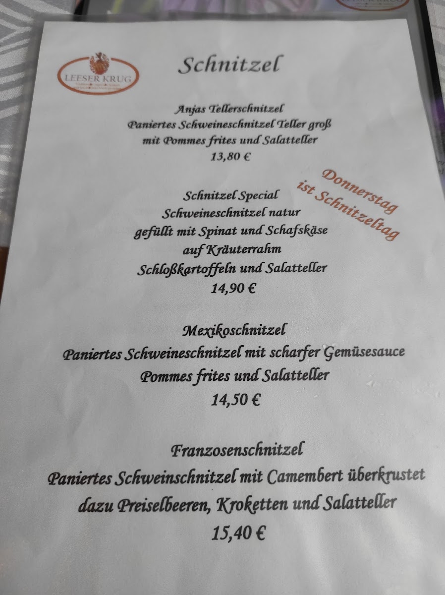 Menu Gaststätte Leeser Krug-5