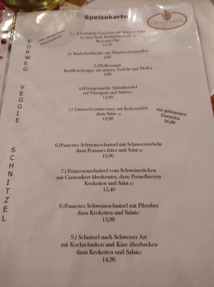 Menu Gaststätte Leeser Krug-6