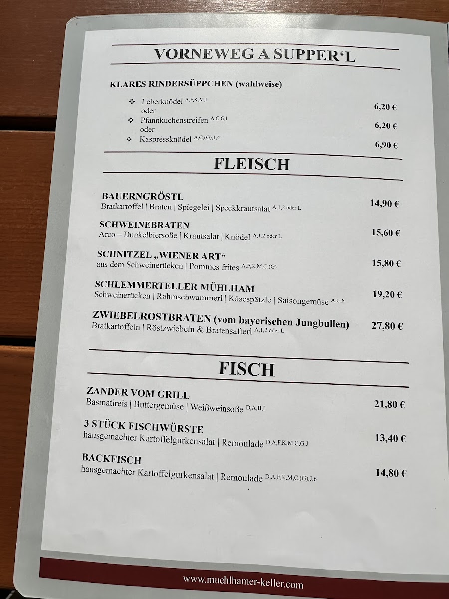 Menu Gaststätte Mühlhamer Keller-3