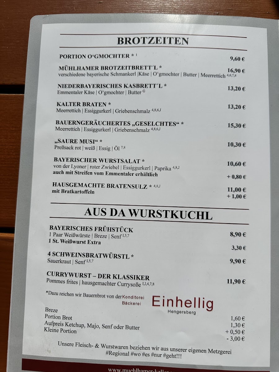 Menu Gaststätte Mühlhamer Keller-4
