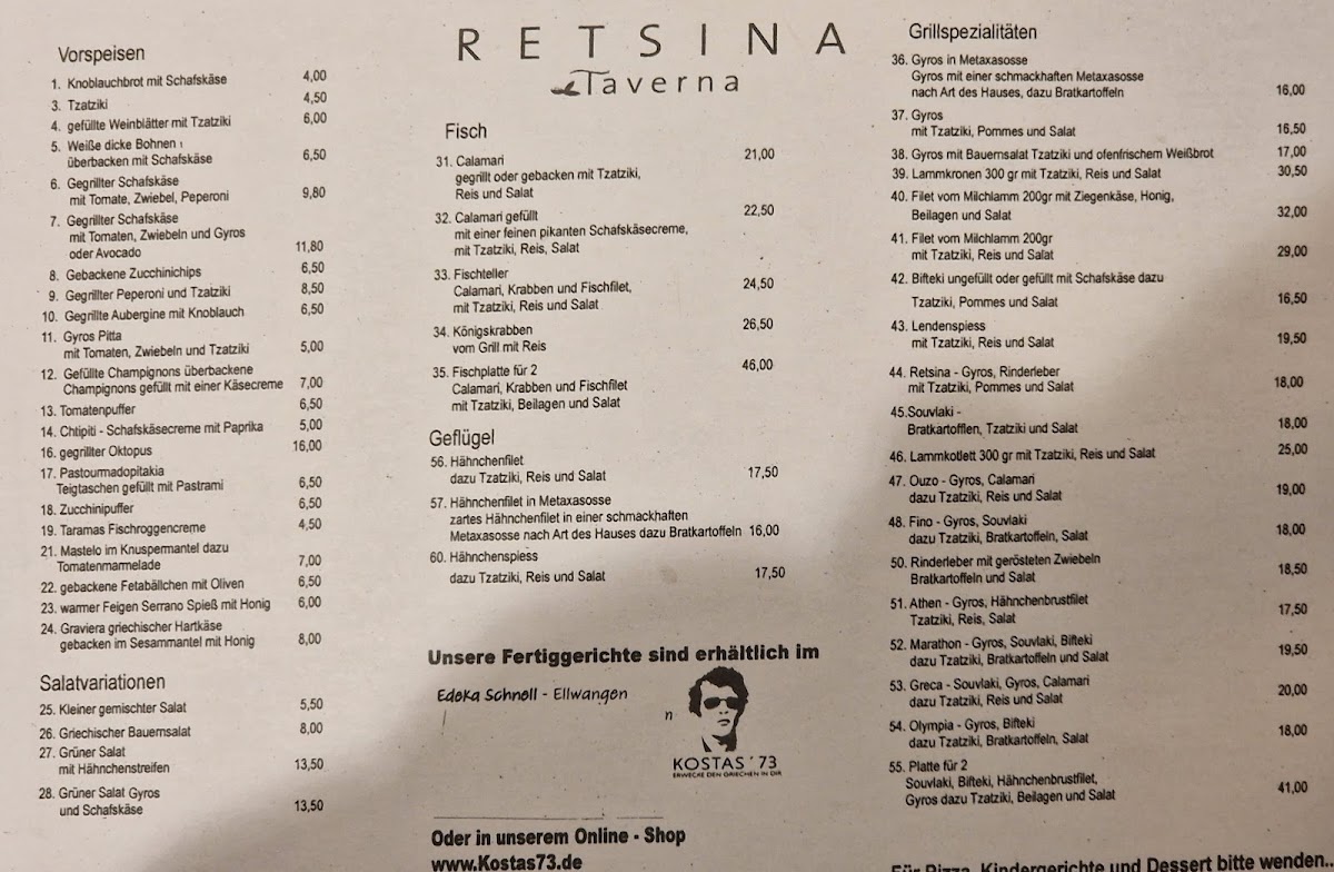 Menu Gaststätte Retsina-3