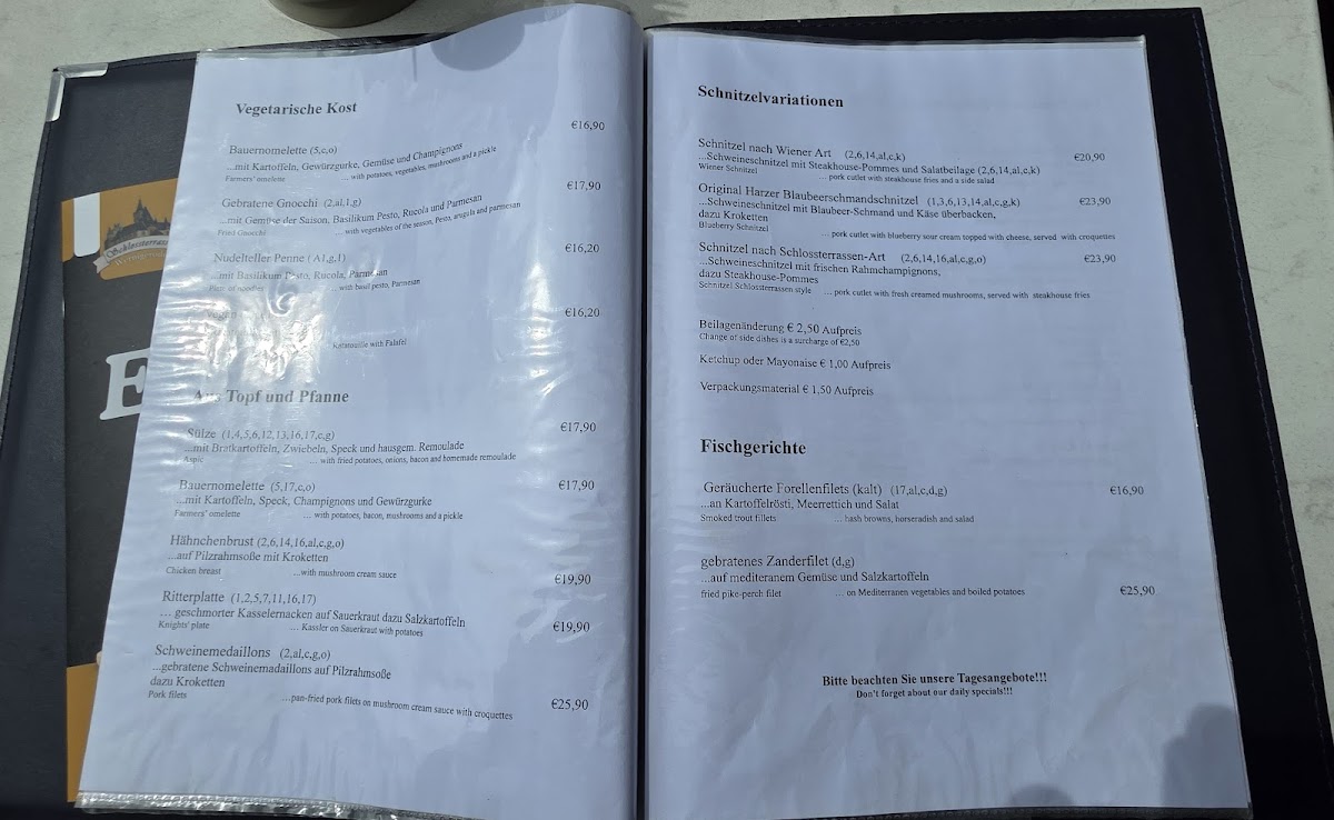 Menu Gaststätte Schlossterrassen-1