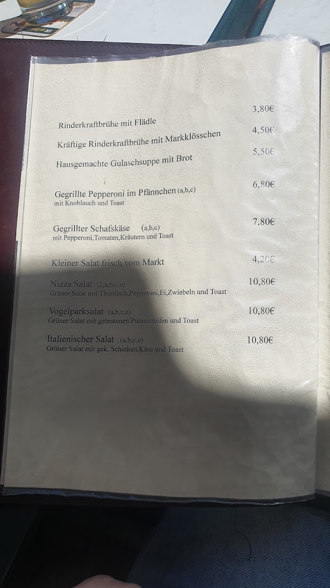 Menu Gaststätte Vogelpark-1