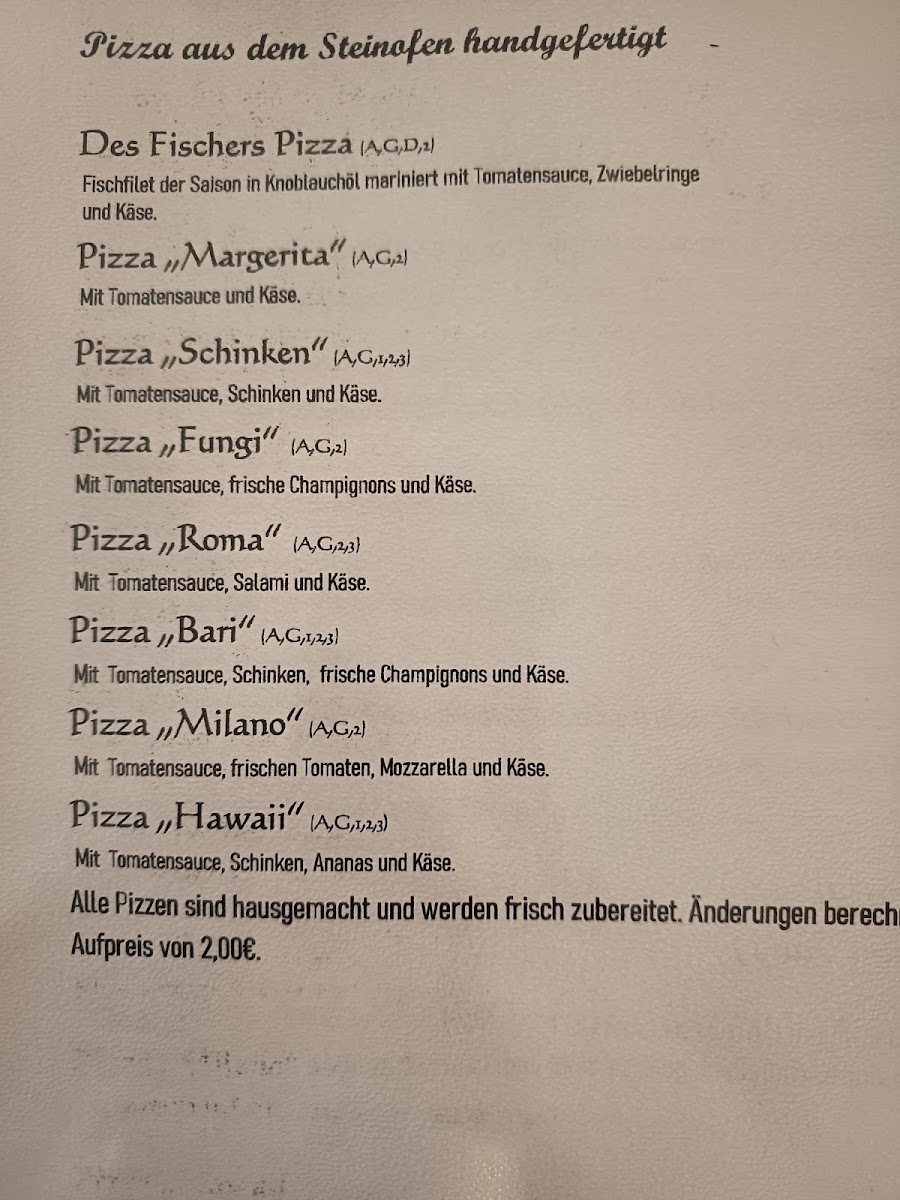 Menu Gaststätte 'zum Alten Speicher'-1