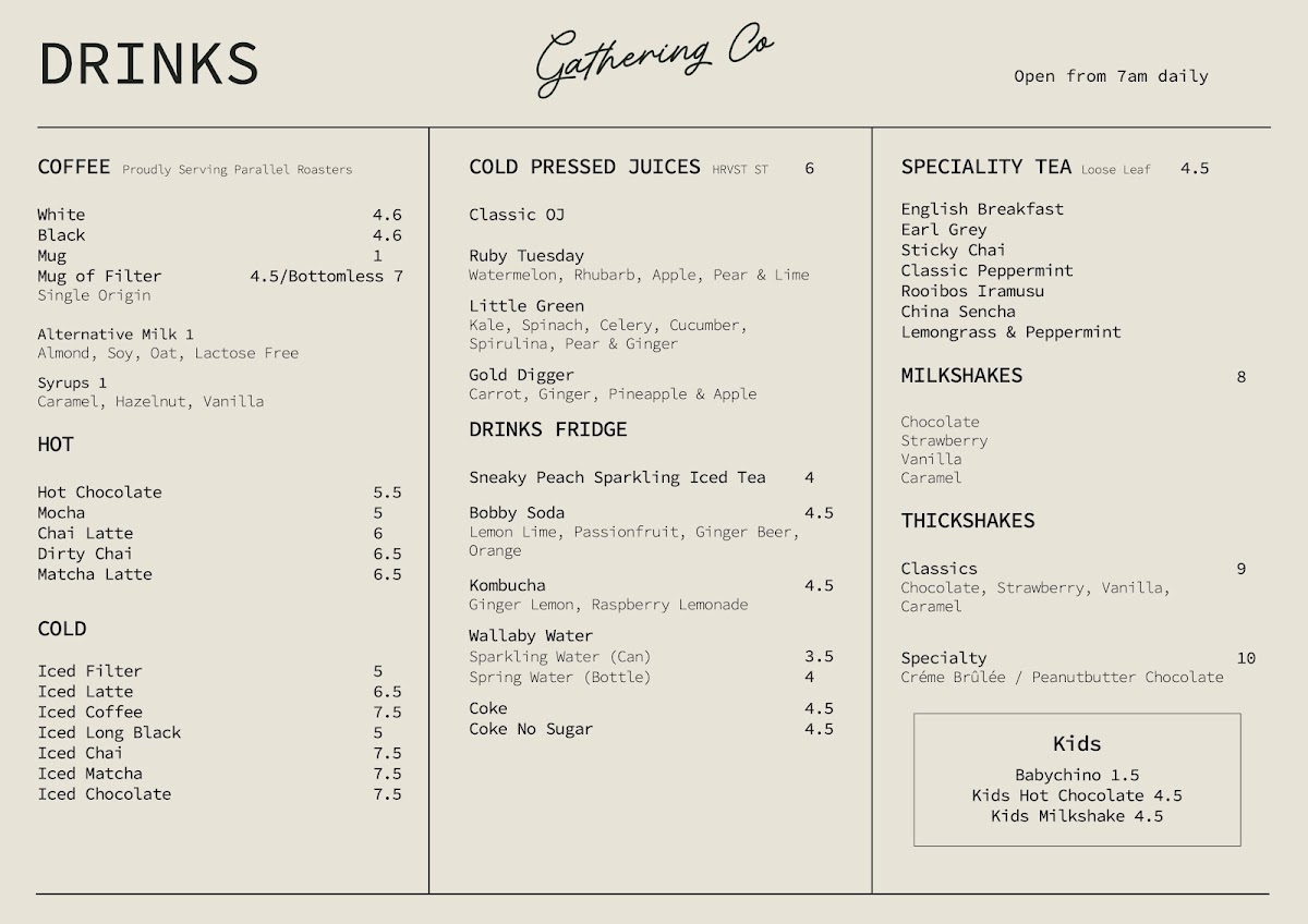Menu Gathering Co. Cafe-2