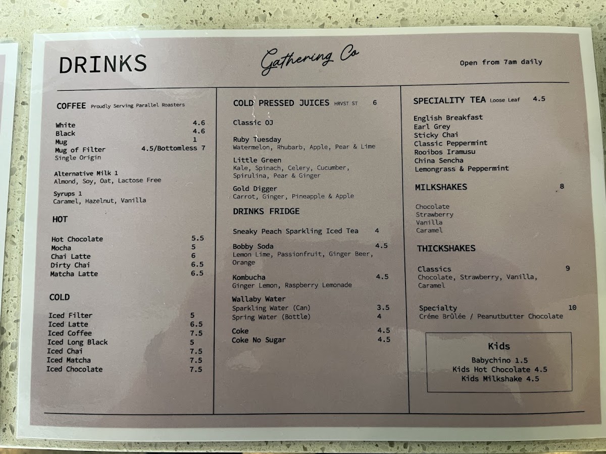 Menu Gathering Co. Cafe-4