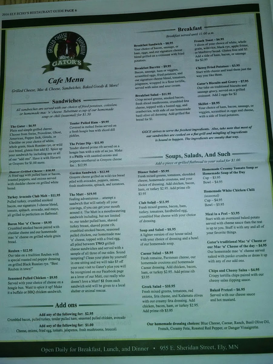 Menu Gator's Grilled Cheese Emporium-8