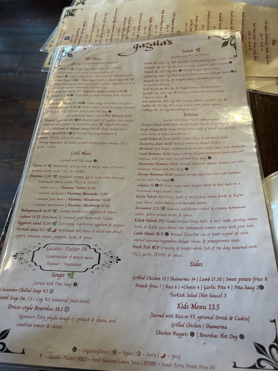 Menu Gazala’S Mediterranean Restaurant-2