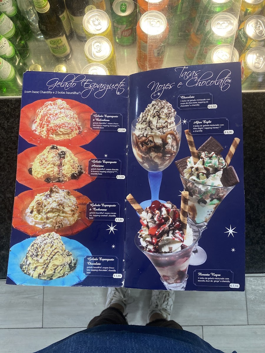 Menu Gelataria Galáxia-7