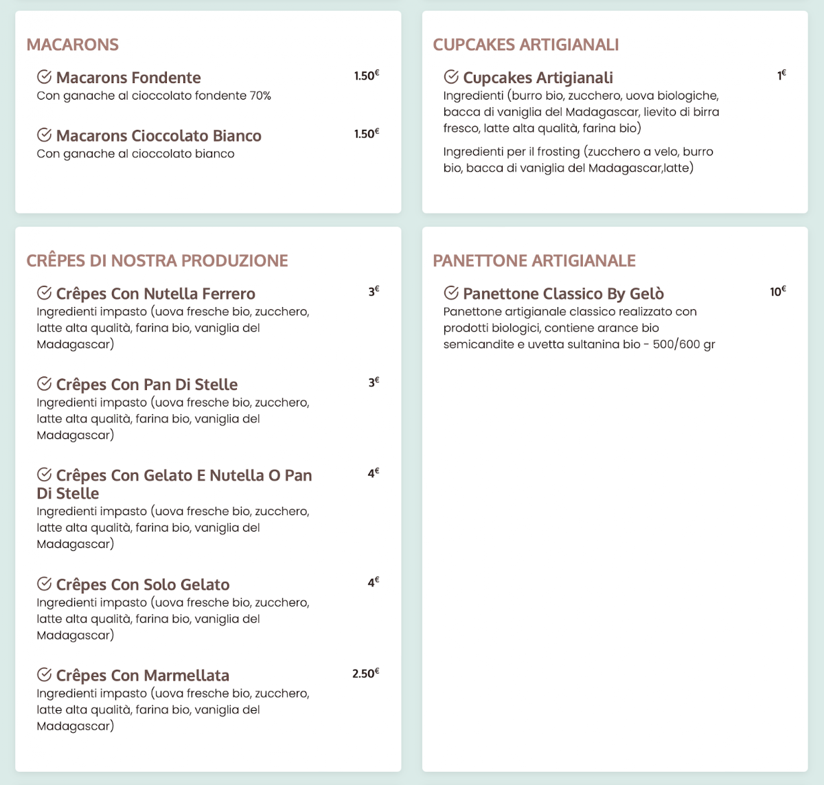 Menu Gelateria Artigianale Gelo'-1