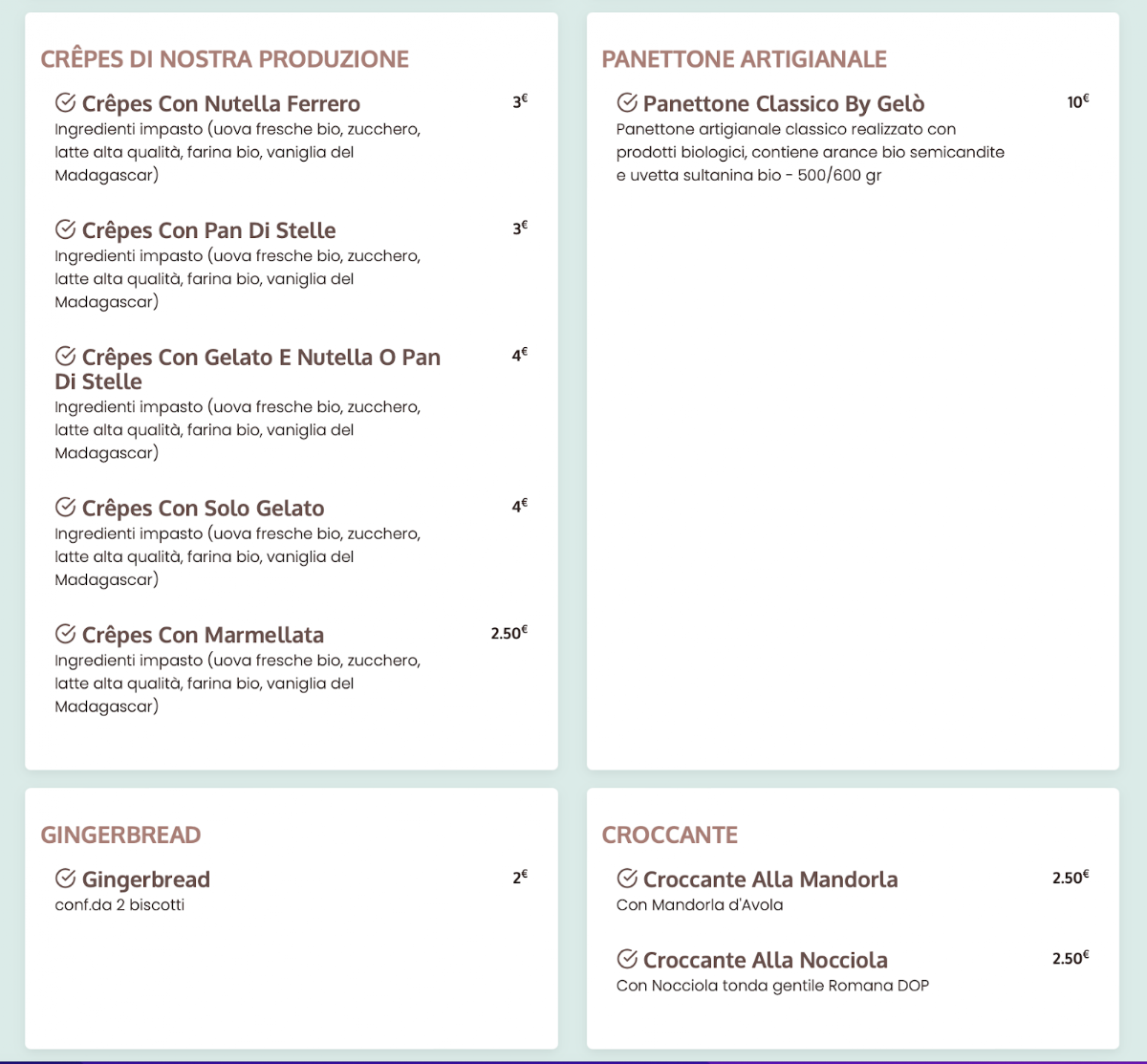 Menu Gelateria Artigianale Gelo'-2