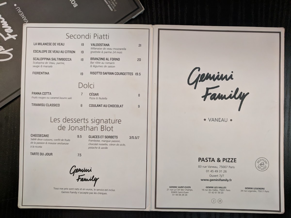Menu Gemini-5
