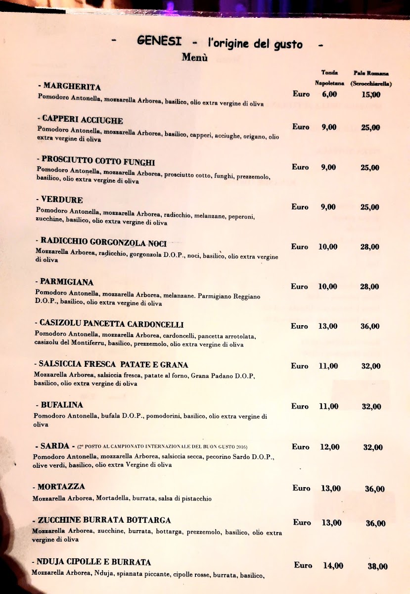 Menu Genesi-1