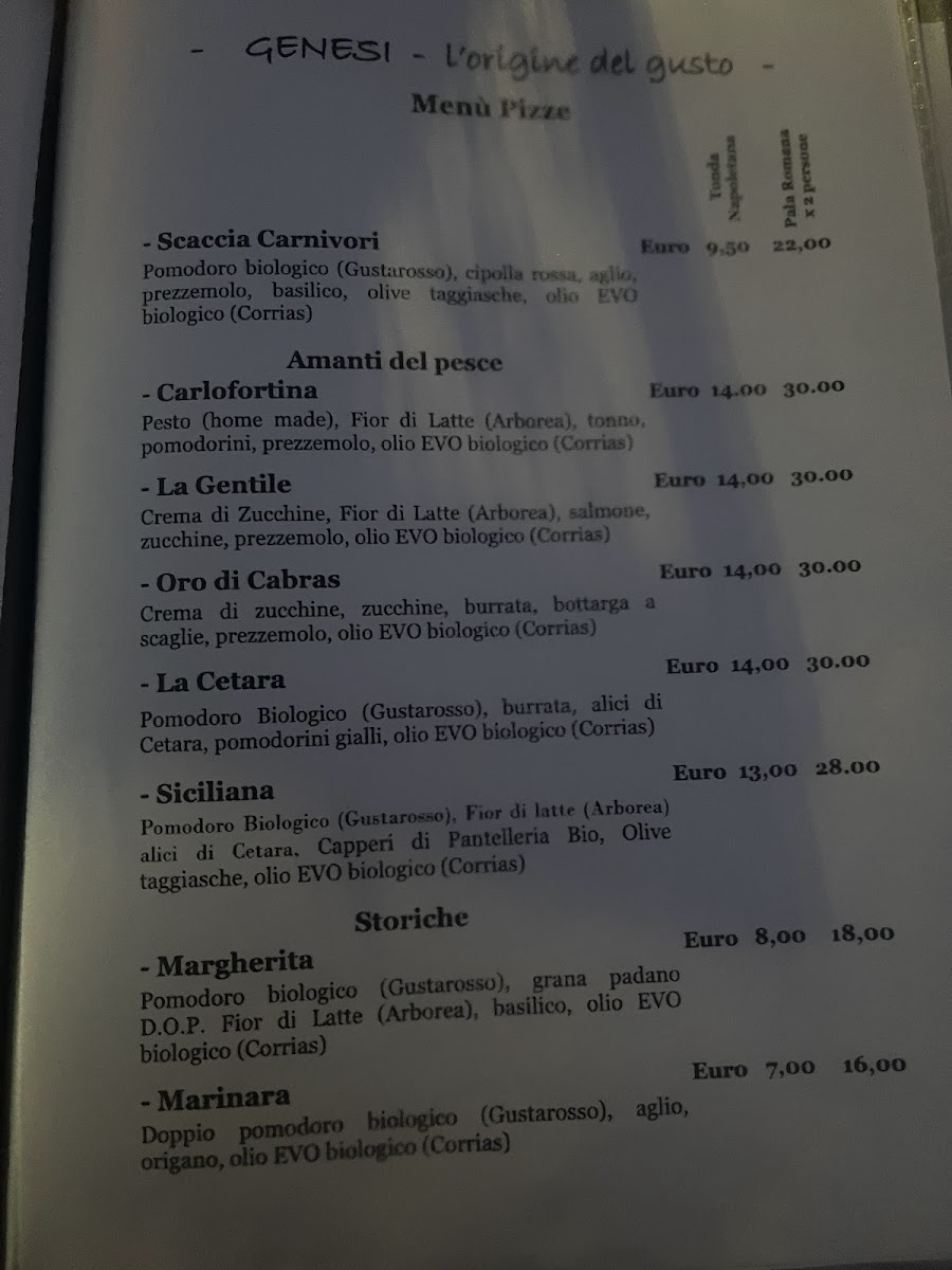Menu Genesi-5