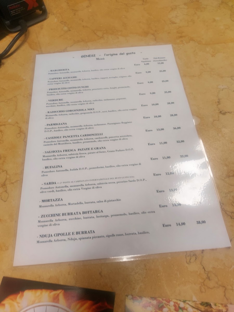 Menu Genesi-8