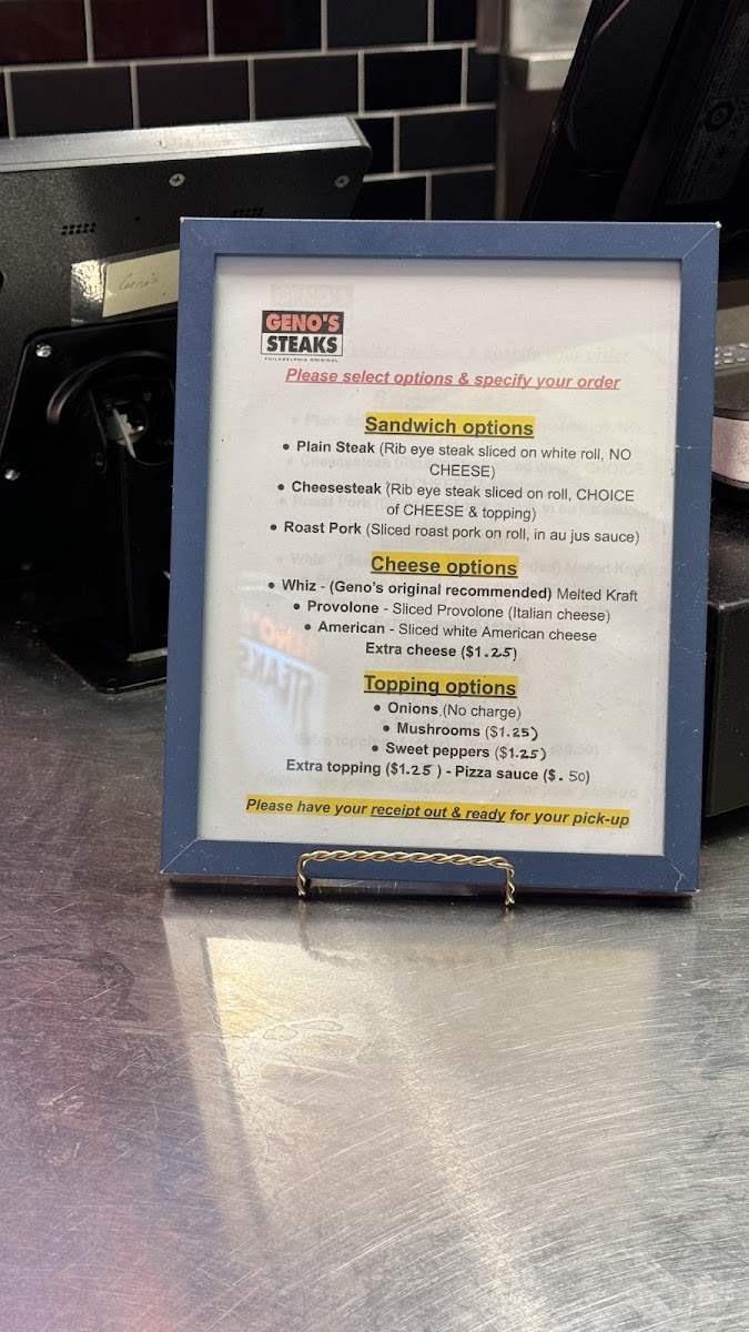 Menu Geno's Steaks-7