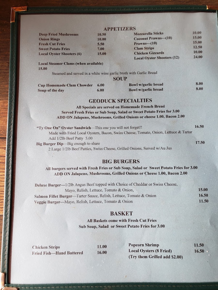 Menu Geoduck Restaurant & Lounge-2