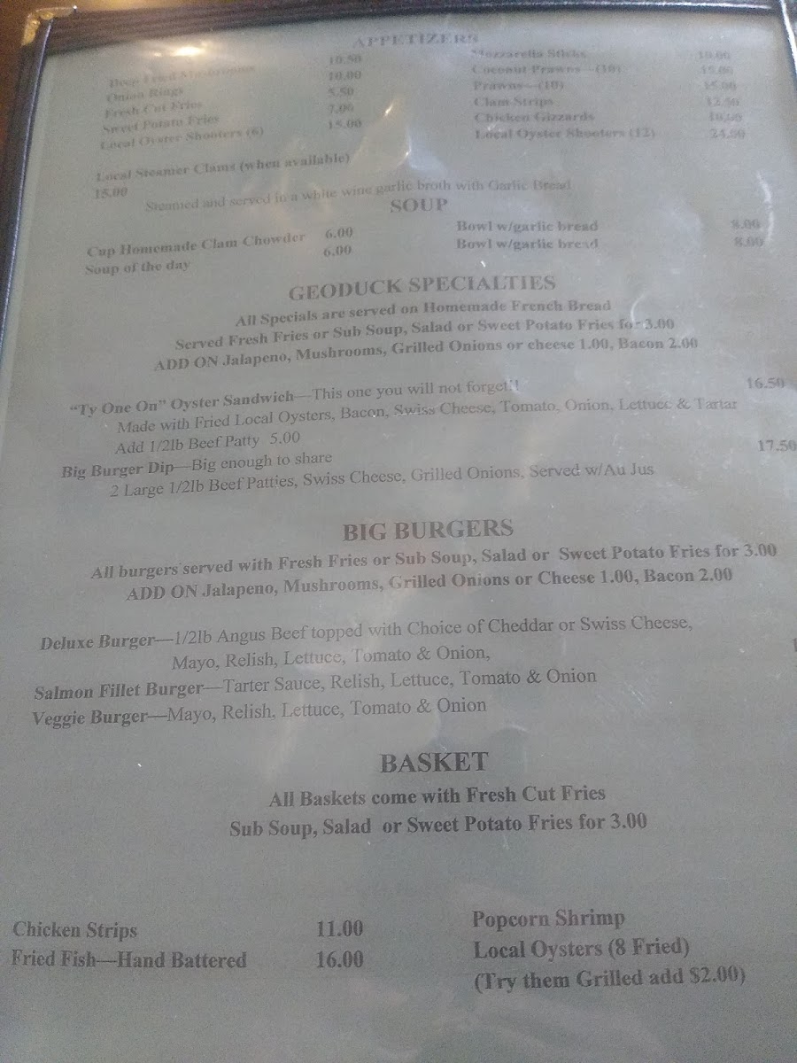 Menu Geoduck Restaurant & Lounge-7