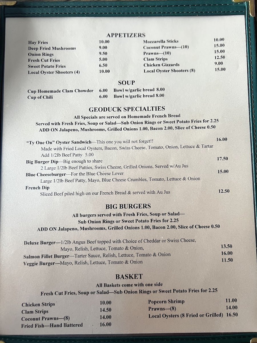 Menu Geoduck Restaurant & Lounge-8