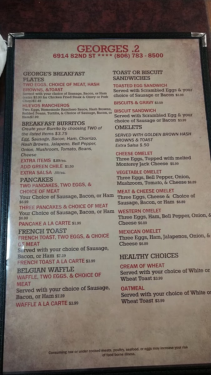 Menu George's Restaurant-5