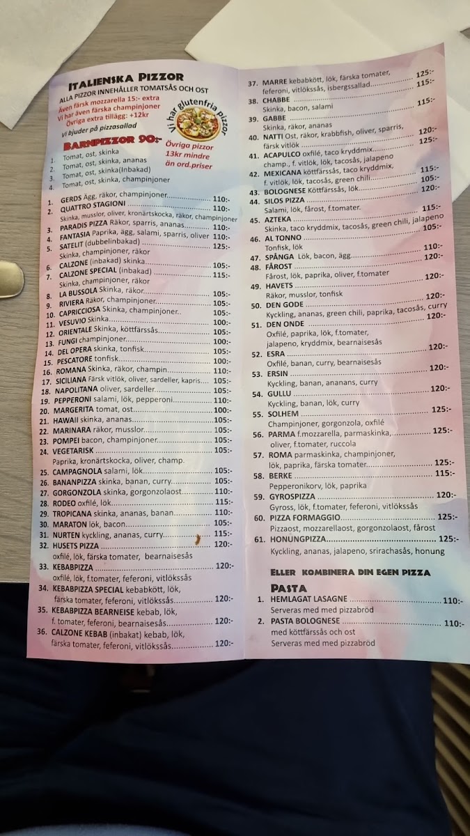 Menu Gerd's Pizza Restaurant-1