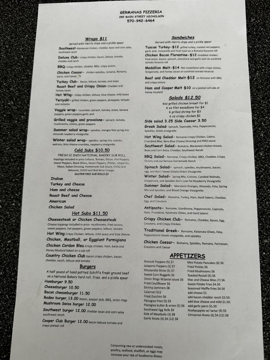 Menu Germana's Pizzeria-2
