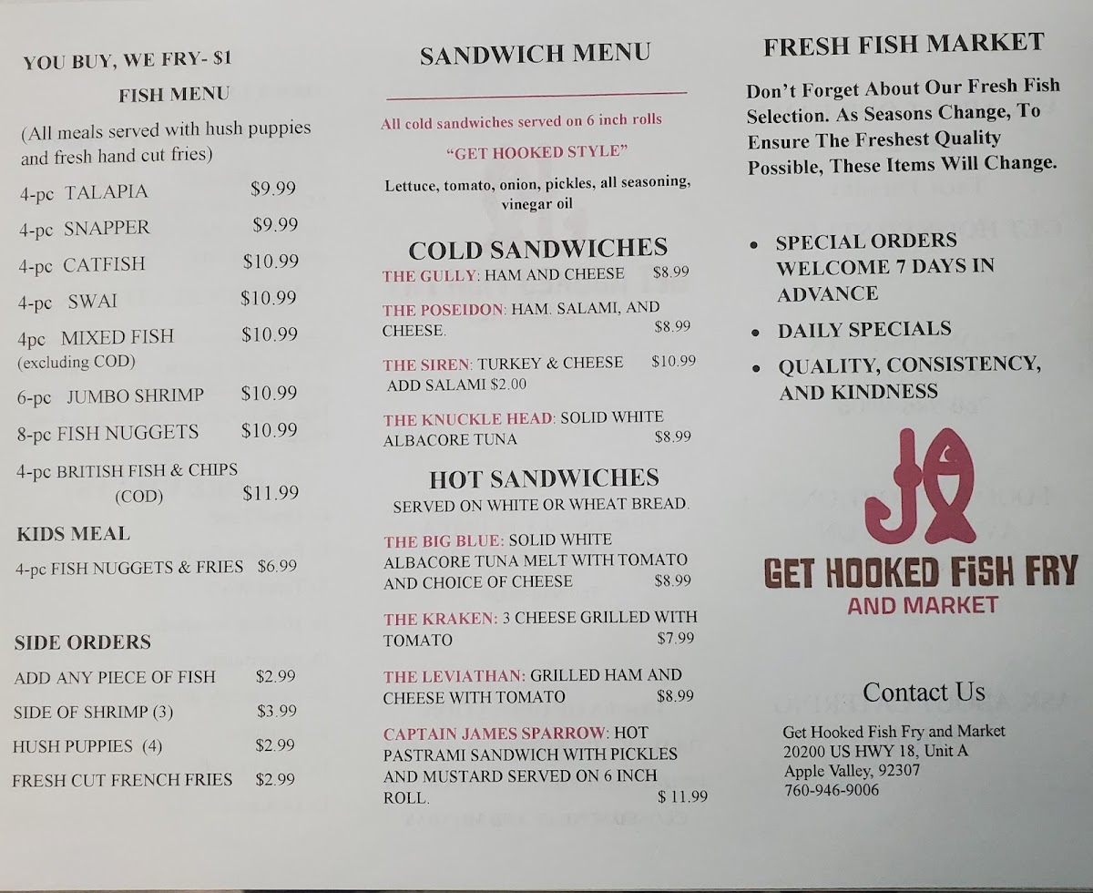 Menu Get Hooked Fish Fry And Market-1