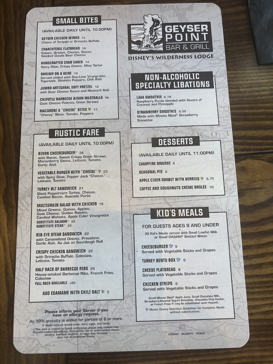Menu Geyser Point Bar & Grill-1