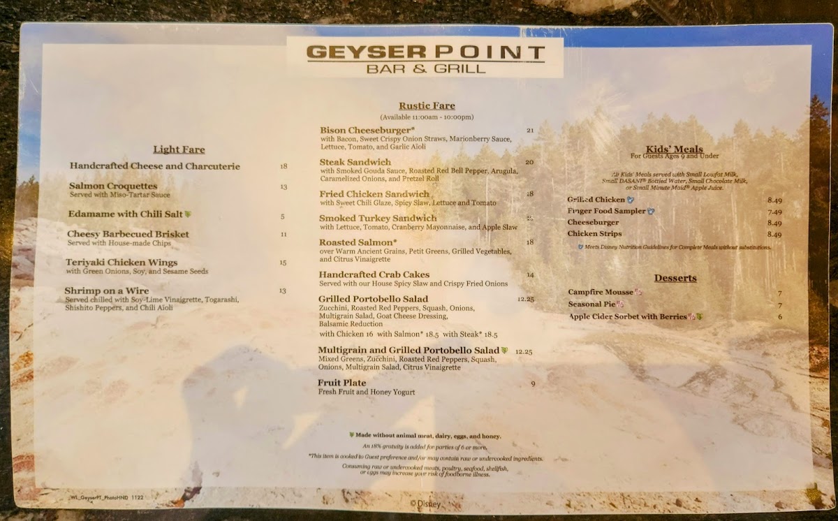 Menu Geyser Point Bar & Grill-10