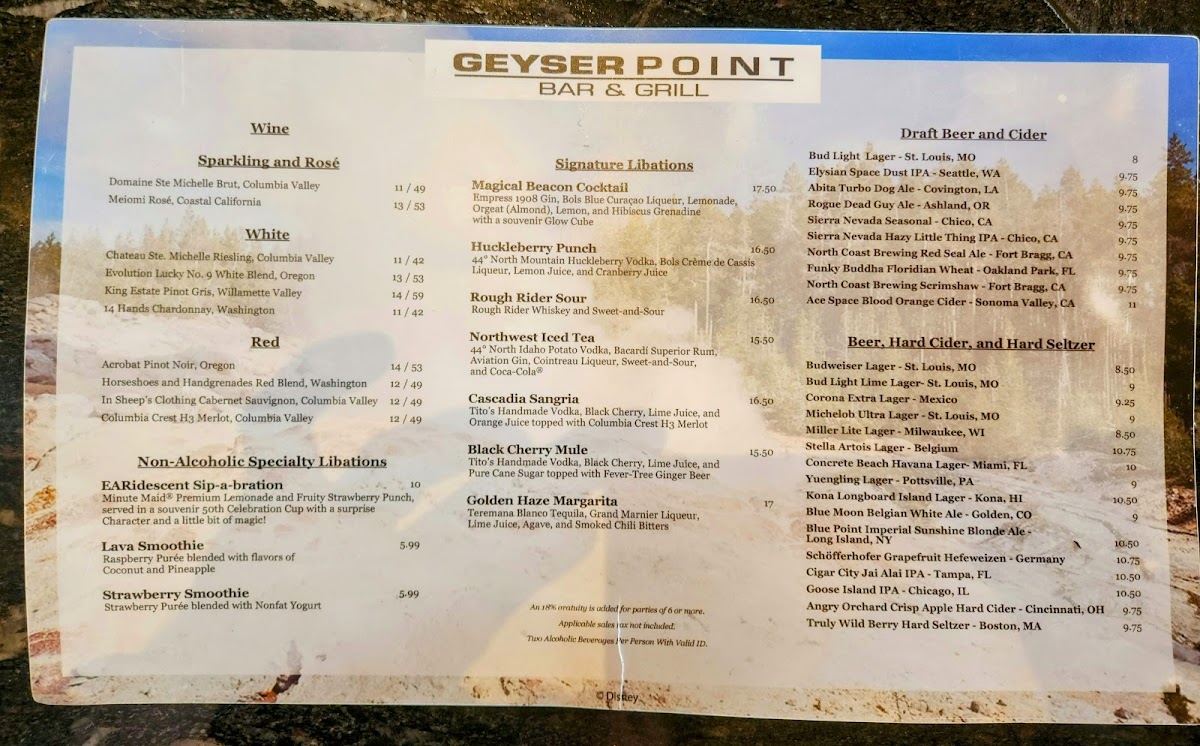 Menu Geyser Point Bar & Grill-7