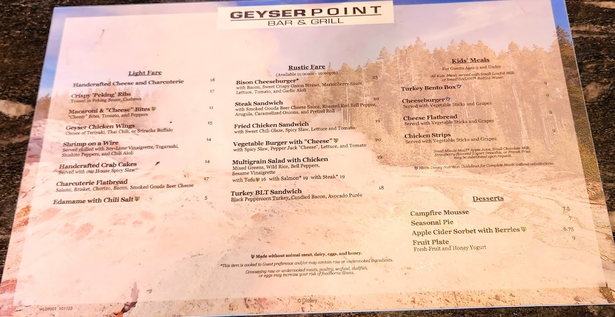 Menu Geyser Point Bar & Grill-8