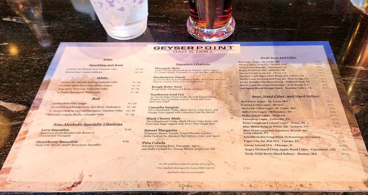 Menu Geyser Point Bar & Grill-9