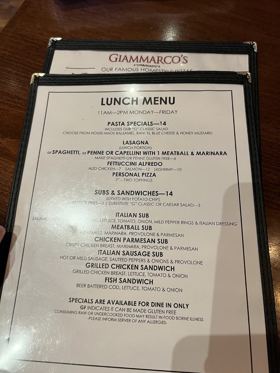 Menu Giammarco's Italian Restaurant-1