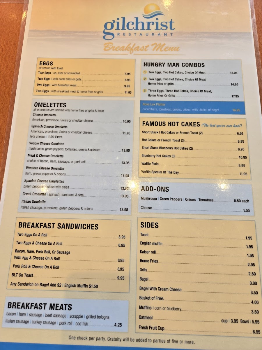 Menu Gilchrist At Tropicana Atlantic City-1