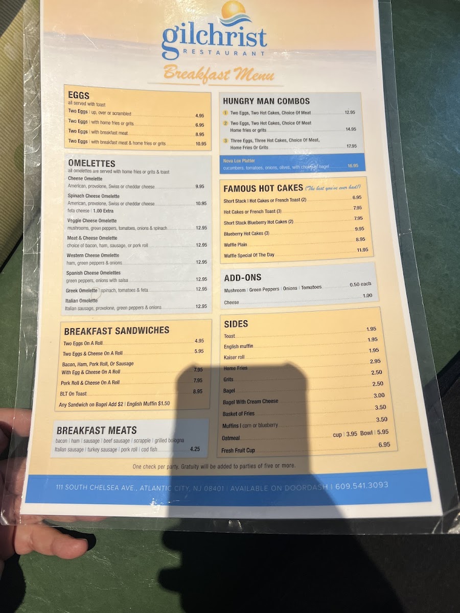 Menu Gilchrist At Tropicana Atlantic City-10
