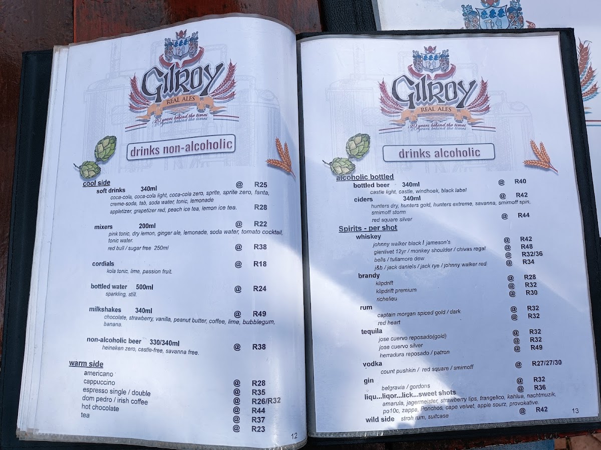Menu Gilroy's Brewery (Pty) Ltd-10