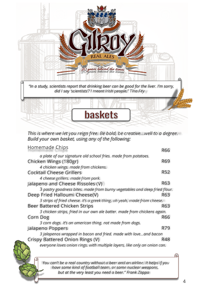 Menu Gilroy's Brewery (Pty) Ltd-3