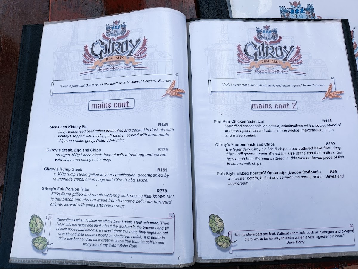 Menu Gilroy's Brewery (Pty) Ltd-6