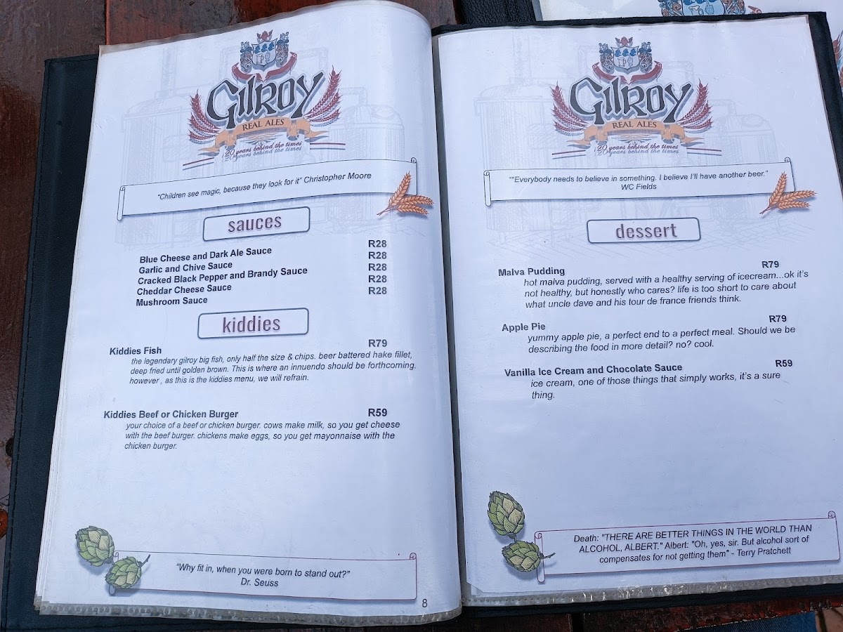 Menu Gilroy's Brewery (Pty) Ltd-7