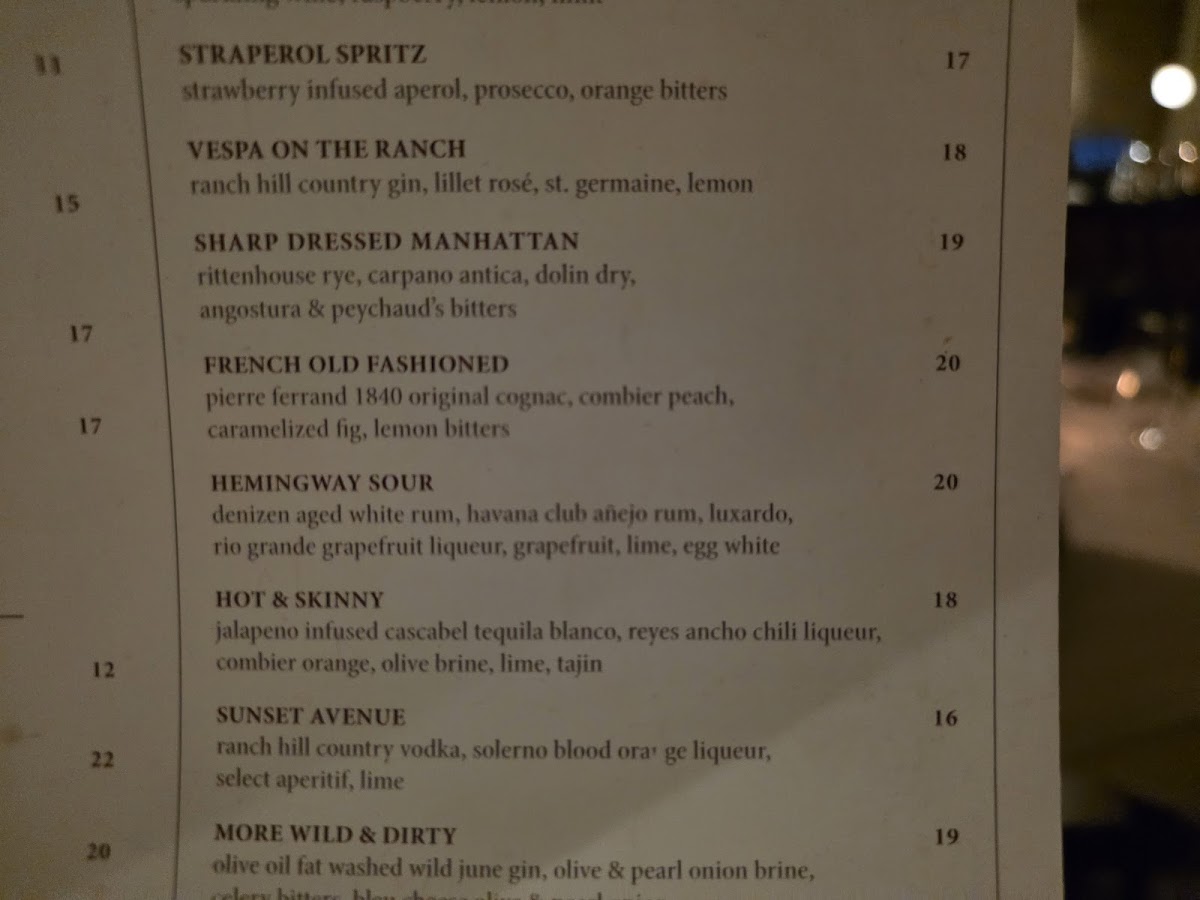 Menu Gina's On Congress-3