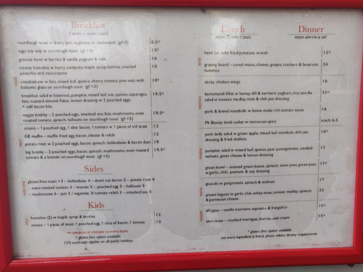 Menu Ginger Baker Cafe - Food & Wine-5