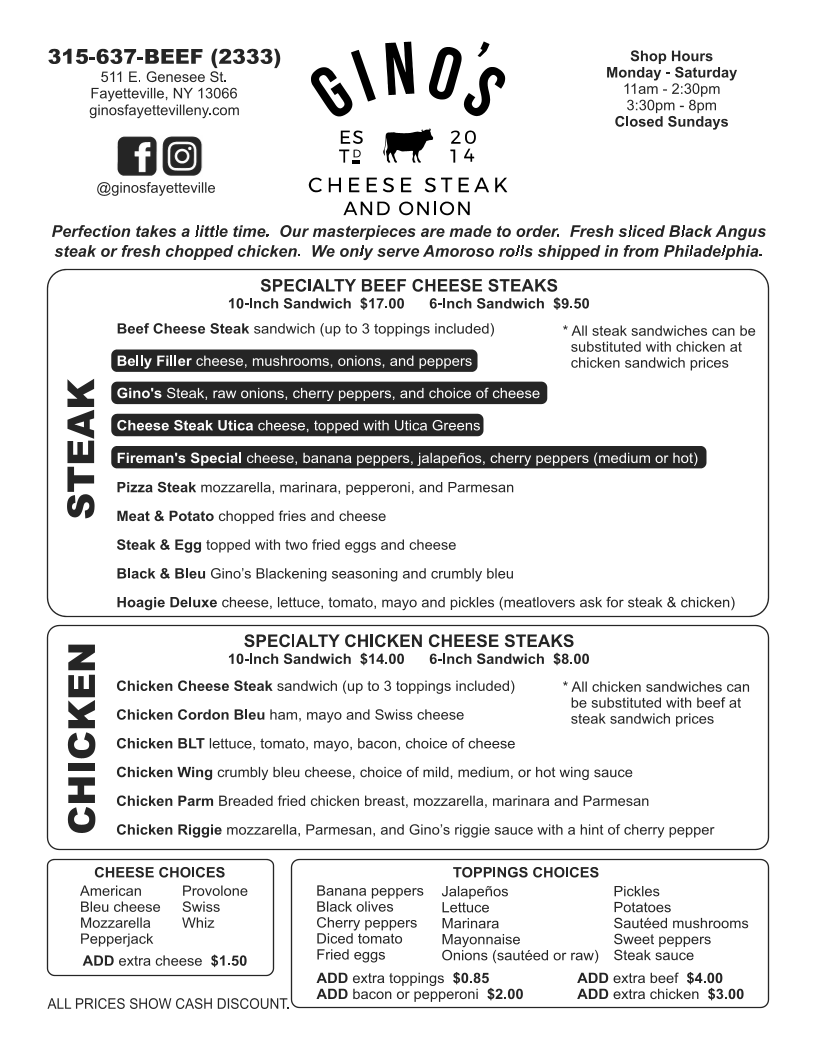 Menu Gino's Cheese Steak & Onion-2