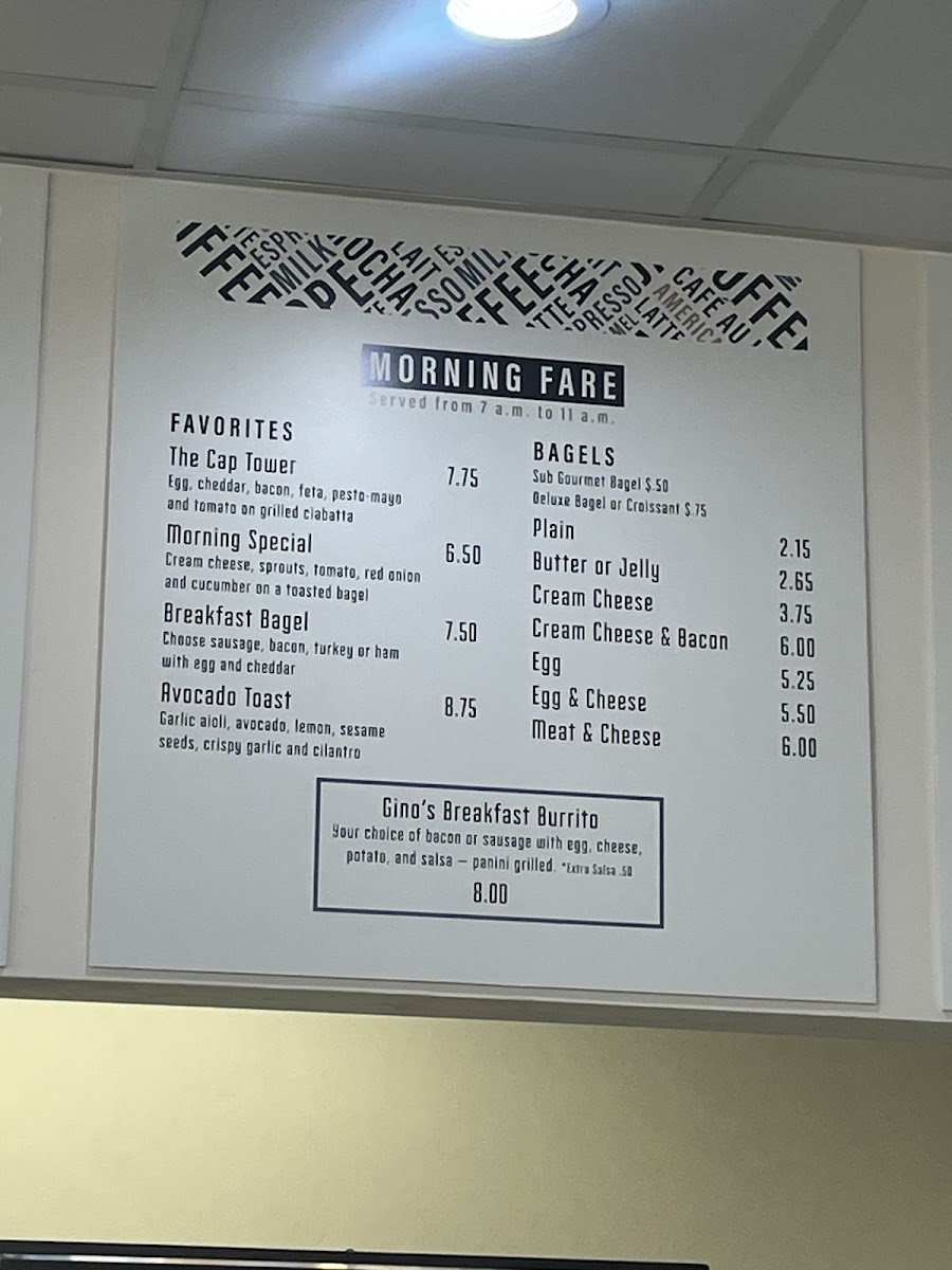 Menu Gino's Java-1